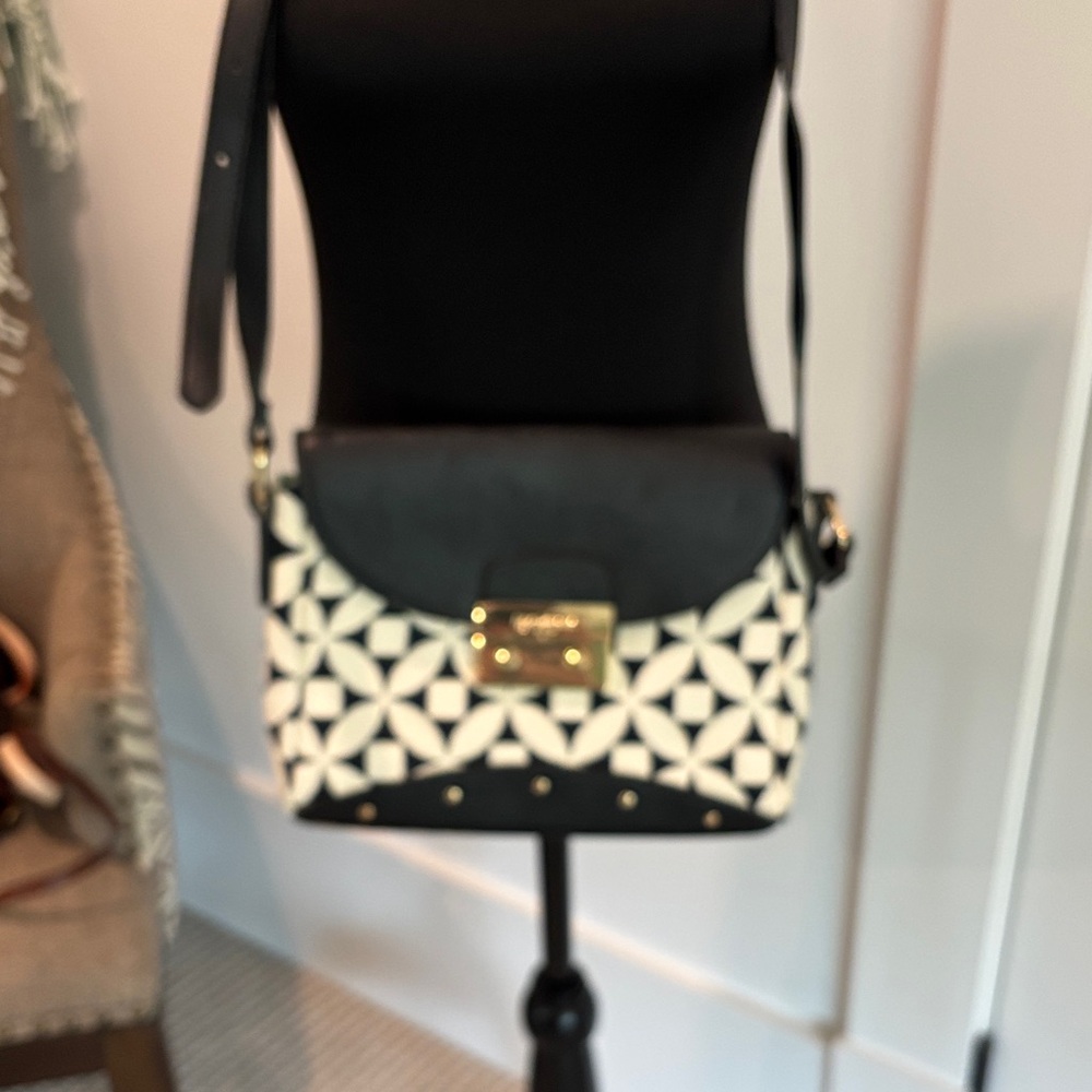 Spartina 449 Black and White Geometric Crossbody